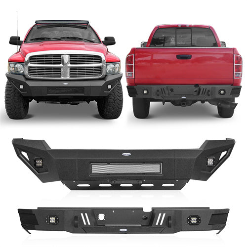 Off Road Front & Rear Bumper w/ Floodlights & Skid Plate For 2003-2005 Dodge Ram 2500/3500  - Ultralisk 4x4
