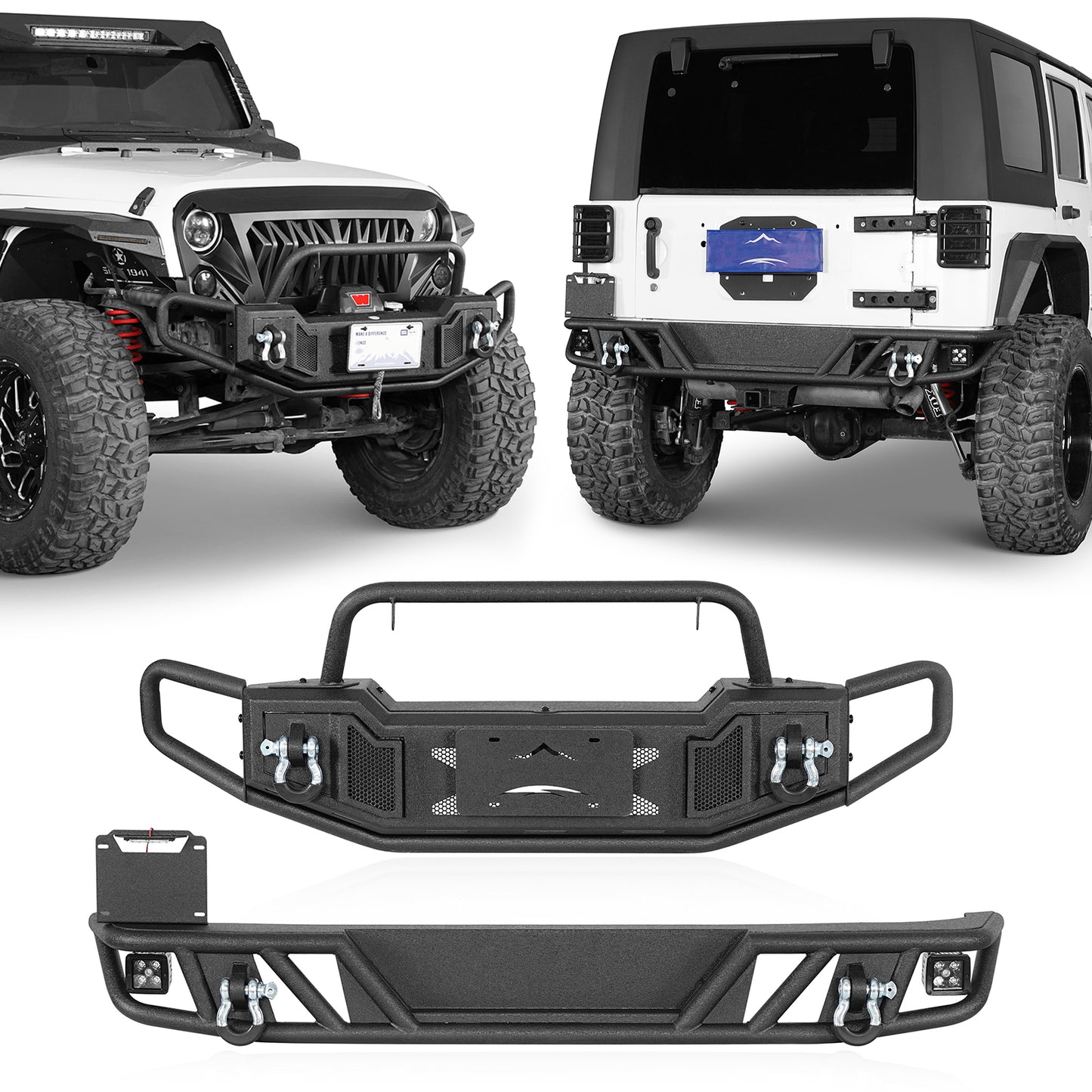 Tubular Front & Rear Bumper For 2007-2018 Jeep Wrangler JK - Ultralisk4x4