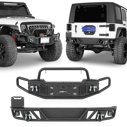 Tubular Front & Rear Bumper For 2007-2018 Jeep Wrangler JK - Ultralisk4x4