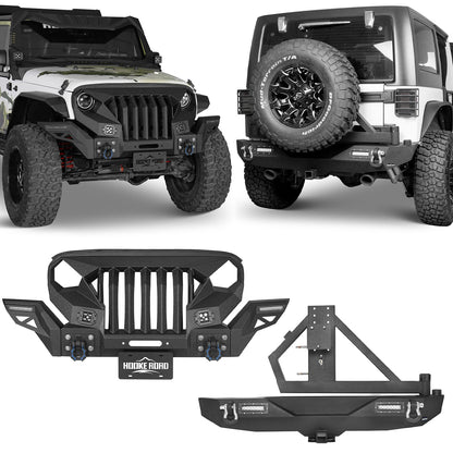 Mad Max Front Bumper & Rear Bumper w/Tire Carrier(07-18 Jeep Wrangler JK) - ultralisk4x4