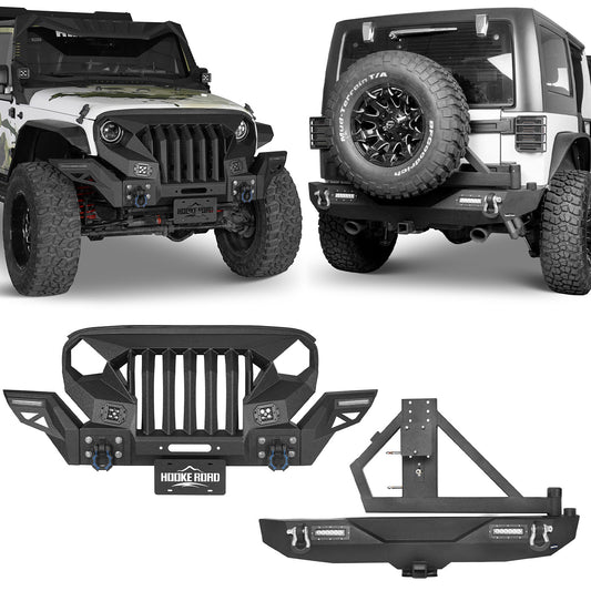 Mad Max Front Bumper & Rear Bumper w/Tire Carrier(07-18 Jeep Wrangler JK) - ultralisk4x4