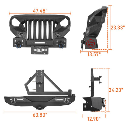 Mad Max Front Bumper & Rear Bumper w/Tire Carrier(07-18 Jeep Wrangler JK) - ultralisk4x4
