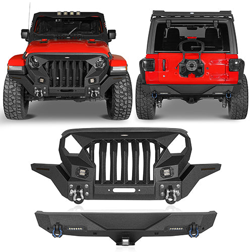 Mad Max Front Bumper & Rear Bumper Combo For 2018-2025 Jeep Wrangler JL - Ultralisk4x4