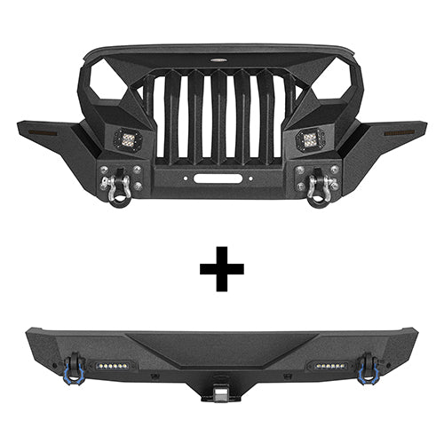 Mad Max Front Bumper & Rear Bumper Combo For 2018-2025 Jeep Wrangler JL - Ultralisk4x4