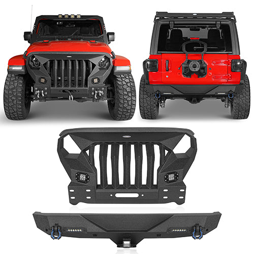 Front Bumper w/Mad Max Grill & Rear Bumper(18-25 Jeep Wrangler JL) - ultralisk4x4