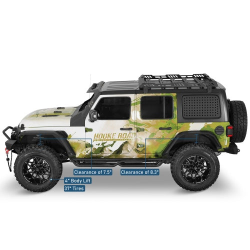 Off-Road Flat Front & Rear Fender Flares w/ LED Turn Signal Lights For 2018-2026 Jeep Wrangler JL  - Ultralisk4x4