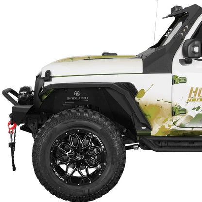 Off-Road Flat Front & Rear Fender Flares w/ LED Turn Signal Lights For 2018-2026 Jeep Wrangler JL  - Ultralisk4x4