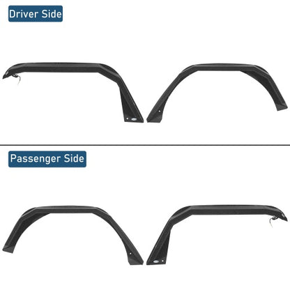 Off-Road Flat Front & Rear Fender Flares w/ LED Turn Signal Lights For 2018-2026 Jeep Wrangler JL  - Ultralisk4x4