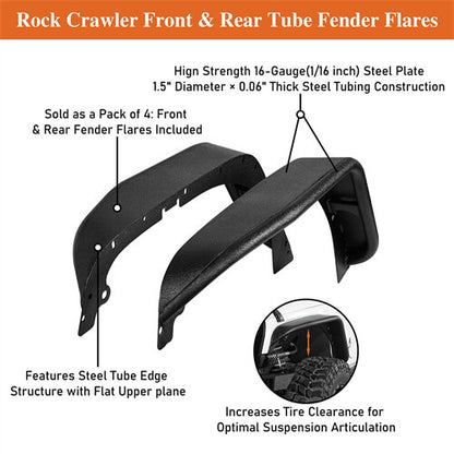 2007-2018 Jeep JK Fender Flares Kit 4x4 Jeep Parts - Ultralisk4x4 ul2086 22