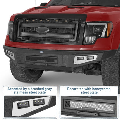 Full-Width Front Bumper & Rear Bumper Back Bumper(09-14 Ford F-150, Excluding Raptor) - ultralisk4x4