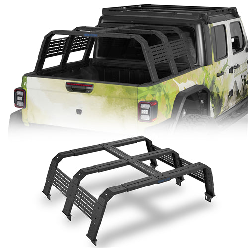 18.8" High Overland Bed Rack For 2020-2025 Jeep Gladiator JT / 2005-2023 Toyota Tacoma(5' Bed) / 2019-2025 Ford Ranger - Ultralisk4x4
