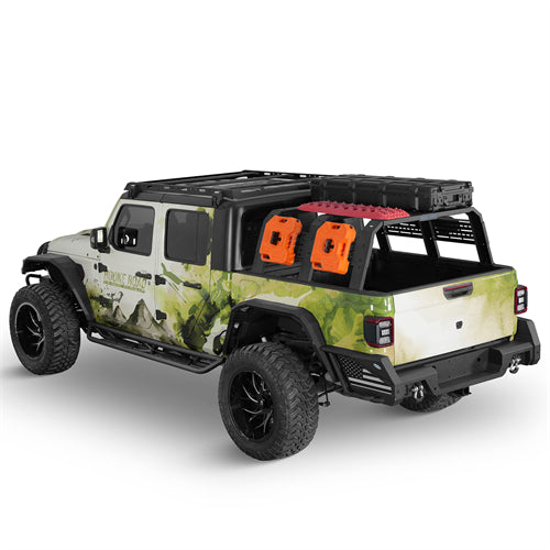 18.8" High Overland Bed Rack For 2020-2025 Jeep Gladiator JT / 2005-2023 Toyota Tacoma(5' Bed) / 2019-2025 Ford Ranger - Ultralisk4x4