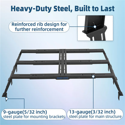 12.2" High Overland Bed Rack For 2020-2025 Jeep Gladiator JT / 2005-2023 Toyota Tacoma(5' Bed) / 2019-2025 Ford Ranger - Ultralisk4x4
