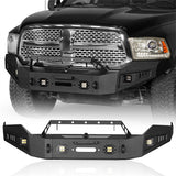 Full Width Front Bumper w/ Winch Plate & LED Spotlights(13-18 Dodge Ram 1500,Excluding Rebel) - Ultralisk 4x4