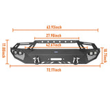 Front Bumper w/Grill Guard & Back Bumper for 2009-2014 Ford F-150 Excluding Raptor ultralisk4x4 ULB.8200+ULB.8203 17