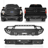Front Bumper w/Grill Guard & Back Bumper for 2009-2014 Ford F-150 Excluding Raptor ultralisk4x4 ULB.8200+ULB.8203 1