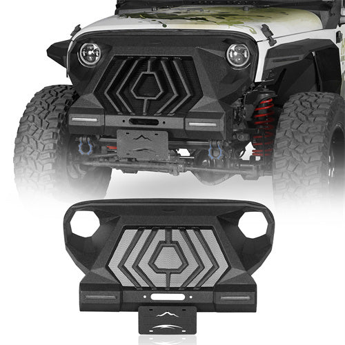 Mad Max Grill+Bumper w/ LED Turn Signal Lights For 2007-2018 Jeep Wrangler JK - Ultralisk4x4