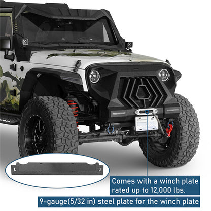 Mad Max Grill+Bumper w/ LED Turn Signal Lights For 2007-2018 Jeep Wrangler JK - Ultralisk4x4