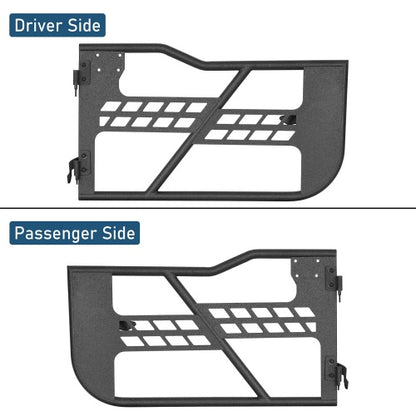 Black Steel Tubular Half Doors (18-26 Jeep Wrangler JL 2-Door) - Ultralisk 4x4