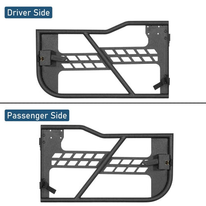 Black Steel Tubular Half Doors (18-26 Jeep Wrangler JL 2-Door) - Ultralisk 4x4