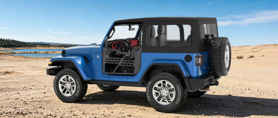Black Steel Tubular Half Doors (18-26 Jeep Wrangler JL 2-Door) - Ultralisk 4x4
