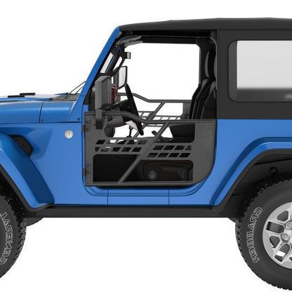 Black Steel Tubular Half Doors (18-26 Jeep Wrangler JL 2-Door) - Ultralisk 4x4