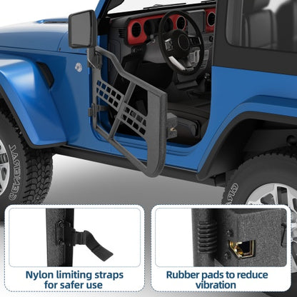 Black Steel Tubular Half Doors (18-26 Jeep Wrangler JL 2-Door) - Ultralisk 4x4