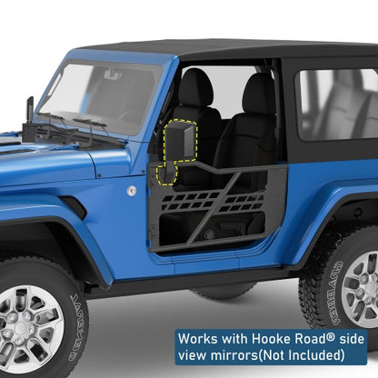 Black Steel Tubular Half Doors (18-26 Jeep Wrangler JL 2-Door) - Ultralisk 4x4