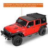 Hard Top Aluminum Roof Top Cargo Rack For 18-23 Jeep Wrangler JL & Gladiator JT 4-Door - Ultralisk4x4 ul3047 12