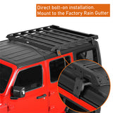 Hard Top Aluminum Roof Top Cargo Rack For 18-23 Jeep Wrangler JL & Gladiator JT 4-Door - Ultralisk4x4 ul3047 9