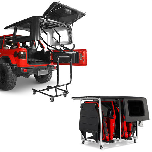 Hard Top Lift Holder Rack & Doors and Hardtops Storage Cart For 1997-2026 Jeep Wrangler TJ JK JL JT & Ford Bronco 4-Door - Ultralisk 4x4