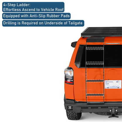 Road Trip Rear Hatch Ladder For 2010-2024 Toyota 4Runner - Ultralisk4x4