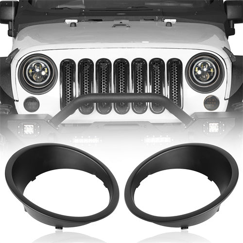 Headlight Cover Angry Bird Bezels Accessories For 2007-2015 Jeep Wrangler JK - Ultralisk4x4