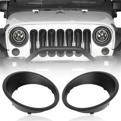 Headlight Cover Angry Bird Bezels Accessories For 2007-2015 Jeep Wrangler JK - Ultralisk4x4