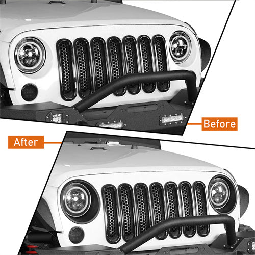 Headlight Cover Angry Bird Bezels Accessories For 2007-2015 Jeep Wrangler JK - Ultralisk4x4