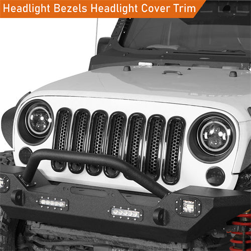 Headlight Cover Angry Bird Bezels Accessories For 2007-2015 Jeep Wrangler JK - Ultralisk4x4