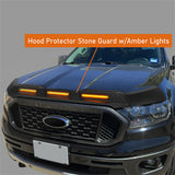 2019-2023 Ford Ranger Hood Protector Stone Guard w/ Amber Lights - Ultralisk4x4 QT10021 11
