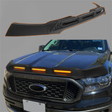 2019-2023 Ford Ranger Hood Protector Stone Guard w/ Amber Lights - Ultralisk4x4 QT10021 3
