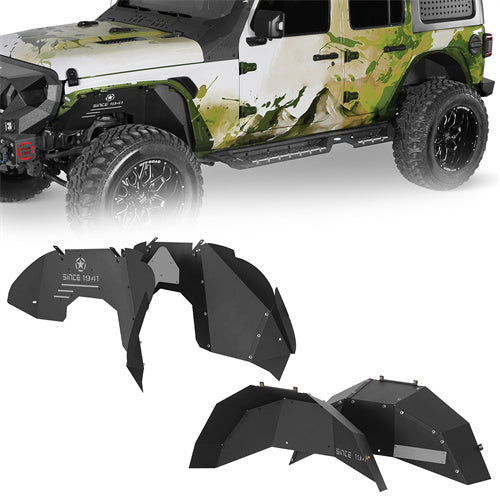 Front & Rear Aluminum Inner Fender Liners For 2018-2025 Jeep Wrangler JL (Excluding Rubicon 3.6L Engine)- Ultralisk4x4