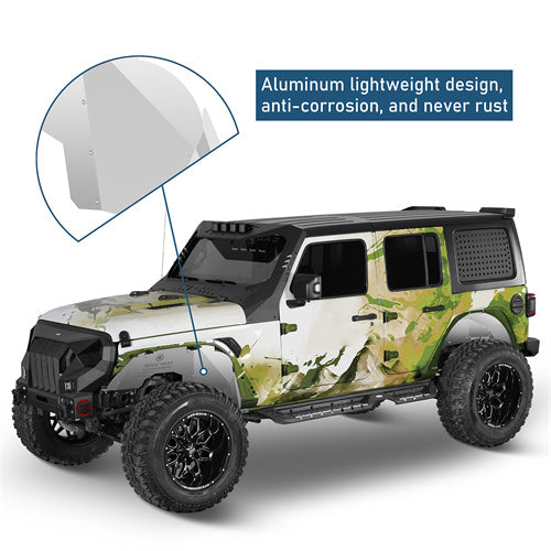 Front & Rear Aluminum Inner Fender Liners For 2018-2025 Jeep Wrangler JL (Excluding Rubicon 3.6L Engine)- Ultralisk4x4