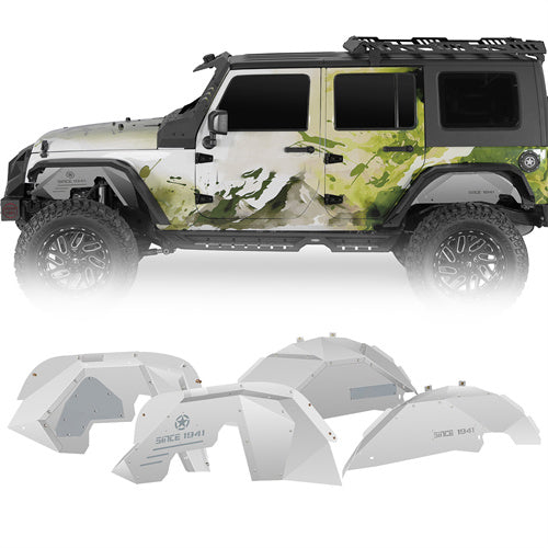 Front & Rear Aluminum Inner Fender Liners For 2007-2018 Jeep Wrangler JK - Ultralisk4x4