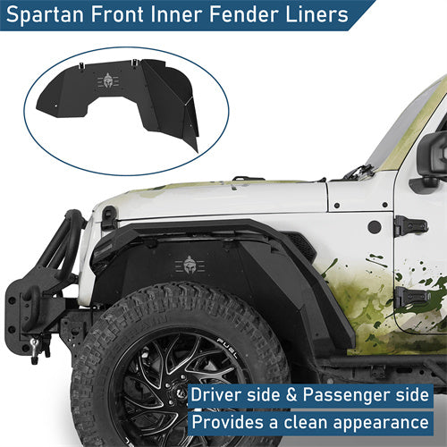 Front Inner Fender Liners For 2018-2026 Jeep Wrangler JL / Gladiator JT (Excluding Rubicon 3.6L Engine) - Ultralisk4x4