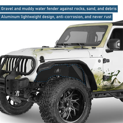 Front Inner Fender Liners For 2018-2026 Jeep Wrangler JL / Gladiator JT (Excluding Rubicon 3.6L Engine) - Ultralisk4x4