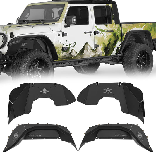 Front & Rear Inner Fender Liners For 2018-2026 Jeep Wrangler JL / Gladiator JT (Excluding Rubicon 3.6L Engine) - Ultralisk4x4