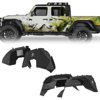 Front & Rear Inner Fender Liners For 2020-2026 Gladiator JT (Excluding Rubicon 3.6L Engine) - Ultralisk4x4