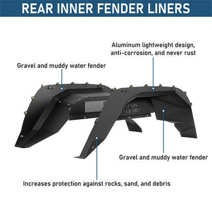 Legend Rear Inner Fender Liners For 2020-2025 Jeep Gladiator JT - Ultralisk4x4