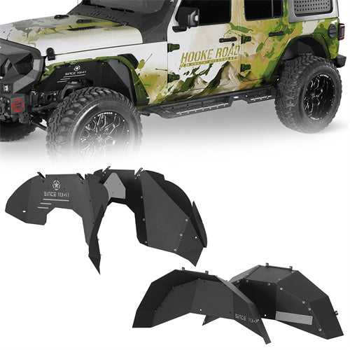 Front & Rear Aluminum Inner Fender Liners For 2018-2025 Jeep Wrangler JL (Excluding Rubicon 3.6L Engine)- Ultralisk4x4