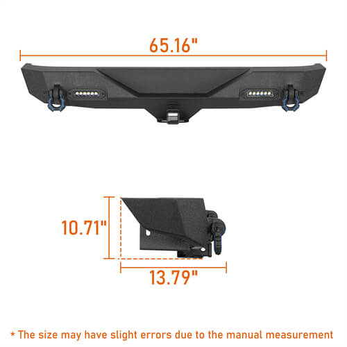 Jeep Accessories Rear Bumper w/ white LED spotlights For 2007-2018 Jeep Wrangler JK - Ultralisk4x4