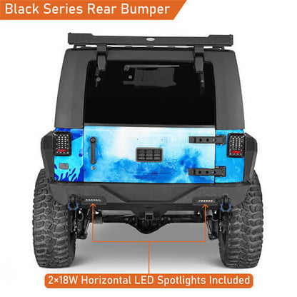 Jeep Accessories Rear Bumper w/ white LED spotlights For 2007-2018 Jeep Wrangler JK - Ultralisk4x4
