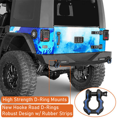 Jeep Accessories Rear Bumper w/ white LED spotlights For 2007-2018 Jeep Wrangler JK - Ultralisk4x4